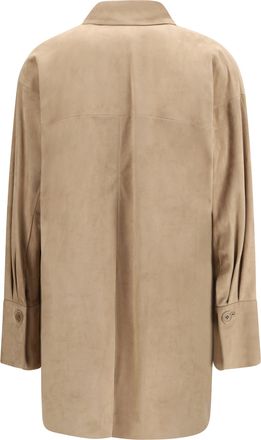Salvatore Santoro Womens Suede Shirt Sand Lamb Ovis Aries