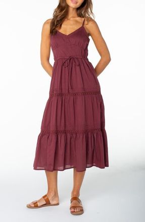 Roxy Azalea Cotton Midi Sundress in Port at Nordstrom, Size Medium