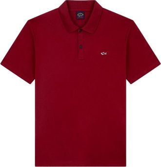 Paul & Shark Polo Piqu&eacute; met Haaienbadge - Heren - Polos - Rood - XL - Katoen - Tops