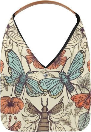 Generic Butterfly Reusable Lightweight Grocery Bags - Foldable Into Compact Pouch, Washable & Sturdy, Multipurpose for Shopping and Travel