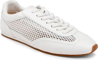 L'agence Jarah Mixed Media Sneaker in White Leather at Nordstrom, Size 9.5