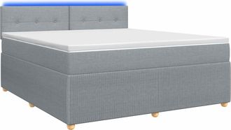 vidaXL Letto Box Spring Con Materasso Grigio Chiaro 180 X 200 Cm Vidaxl