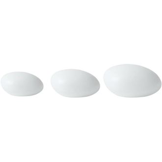 Beliani Set di 3 lampade solari a forma di pietra LED bianco per esterni impermeabile con telecomando Farallon