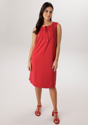 Aniston Jerseykleid ANISTON SELECTED, Damen, Gr. 34, N-Gr, rot, Milano Rib, Obermaterial: 85% Viskose, 10% Polyester, 5% Elasthan, unifarben, knieumspielend, 