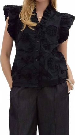 Entro Athena Ruffle Top In Black