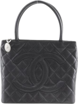 Chanel Pre-owned Vintage Tote Bag - Dames - Vintage Shopper - Zwart - ONE Size - Leer - Vintage