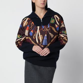 Etro Zip-up sweater in wool and cashmere