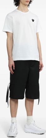 Comme Des Gar&ccedil;ons Black Heart-Embroidered T-Shirt - White