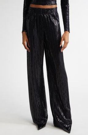 Alice & Olivia Elba Sequin Pants in Black at Nordstrom Rack, Size X-Large