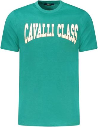 Cavalli T-shirt met korte mouwen - Heren - T-shirts - Groen - XL - Katoen - Tops