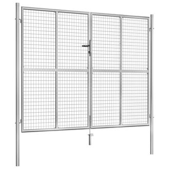 Berkfield Home Garden Gate Galvanised Steel 306x250 cm Silver