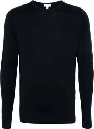 Sunspel Merino Crew Neck Jumper - Heren - Ronde hals truien - Zwart - XL - Truien & Vesten