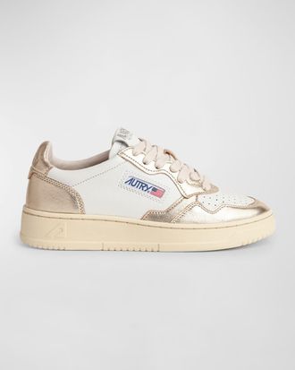 Autry Medalist Low-Top Bicolor Leather Sneakers
