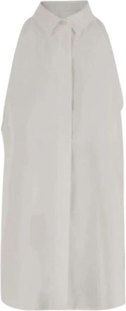 Darkpark Vanessa Sleeveless Shirt - Dames - Overhemden - Wit - M - Polyester - Overhemden