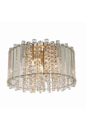 Netlighting Hanna Flush Clear Crystal (K5) Glass & Chrome Effect Plate 4 Light Dimmable IP20 G9