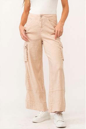 Dear John Denim Marvin Wide Leg Cargo Soft Seashell Pants In Orange