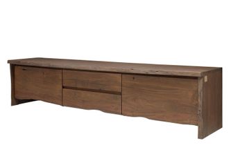 Massivmoebel24 Mobile Tv In Legno Di Acacia 220x45x50 Marrone Laccato Pure Acacia 804