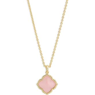 Kendra Scott Mallory Pendant Necklace in Gold Rose Quartz at Nordstrom Rack