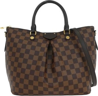 Louis Vuitton Siena Handbag Damier Brown Canvas Handbag (Pre-Owned)