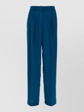 Michael Kors satin pleated trousers belt loops side pockets