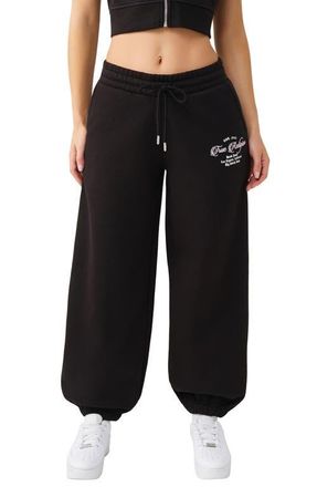 True Religion Crystal Embellished Baggy Joggers in Jet Black at Nordstrom, Size Xx-Large
