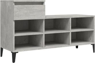 vidaXL Shoe Cabinet Concrete Grey 102x36x60 cm Engineered Wood vidaXL