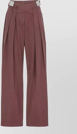 The Attico wide leg wool tailored trousers belt