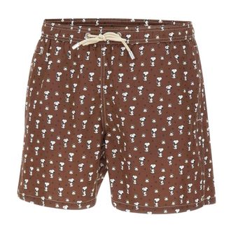 MC2 Saint Barth Beachwear, male, Brown, Size: XL Lighting Micro Fantasy Swim Shorts