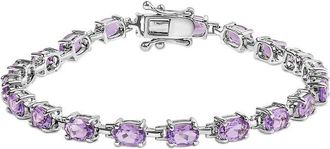 House of Brilliance Haus Of Brilliance Colorful Gemstones Silver 8.60 Ct. Tw. Lab-Grown Amethyst Tennis Bracelet