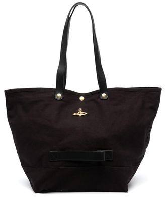 Vivienne Westwood Shopper met logoplakkaat - Zwart