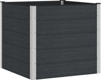 vidaXL Arriate Elevado Negro 100 X 100 X 91 Cm Wpc Y Aluminio Vidaxl