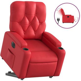 vidaXL Vidaxl - Sill&oacute;n Elevable El&eacute;ctrico Cuero Artificial Rojo