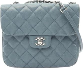 Chanel Pre-owned Leather chanel-bags - Dames - Vintage Schoudertas - Blauw - ONE Size - Vintage