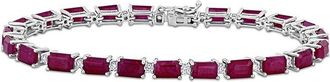 Rina Limor 14K 17.96 Ct. Tw. Diamond & Ruby Tennis Bracelet