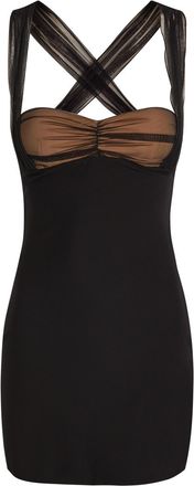 Nensi Dojaka Ruched Stretch-crepe Mini Dress - Black - 36 (UK4 / Xxs)