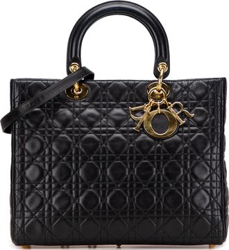 Dior Pre-owned Womens Lady Classic Handbag - Black Leather - One Size