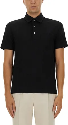 Ermenegildo Zegna Cotton Polo Shirt With Pocket-Uomo