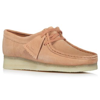 Clarks Wallabee Suede Leather Womens Lace Up Shoes - Sandstone - Size:UK 7.5