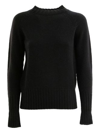 Drumohr raglan-sleeve ribbed-hem sweater - women - Merino - L - Black
