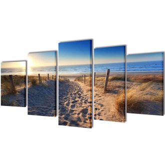 vidaXL Vidaxl - Set Decorativo De Lienzos Para Pared Playa Y Arena 200 X 100 Cm