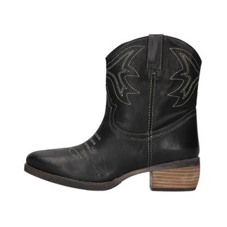 Notre-V Schoenen, Dames, Zwart, 37 EU, Leer, 851 Enkellaarsjes