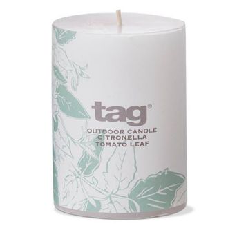 Tag Citro White Pillar Candle with Tom Leaf Design 14oz at Nordstrom