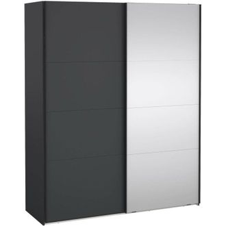 Dmora Guardaroba 2 ante Adeline, Mobile camera da letto, Cabina armadio portabiti, Armadio appendiabiti, 179x65 h220 cm, Grigio - Dmora