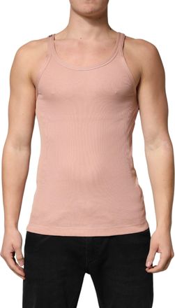 Dolce & Gabbana Pink Sleeveless Round Neck Tank Top Mens T-shirt