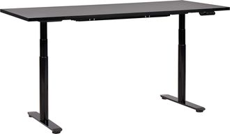 Beliani Beliani - Escritorio De Altura Regulable El&eacute;ctrico Dise&ntilde;o Moderno Patas Redondas 180 X 80 Cm Tablero Negro Soporte De Acero Negro Destinas