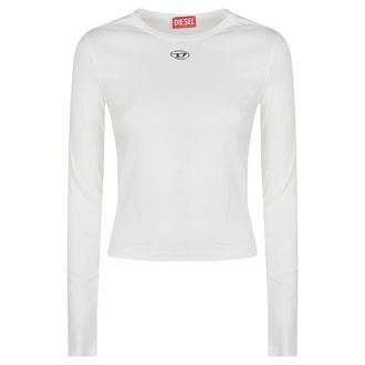 Diesel T-Uncutieslong-Ls-Od - Dames - Longsleeves - Wit - M - Katoen - Tops