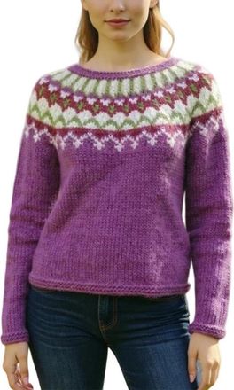 Generic Womens Sweaters - Fairisle Jumpers for Women UK Long Sleeves Icelandic Sweaters Soft Comfortable Nordic Jumpers Warm Fashion Crew Neck Chunky Casual P
