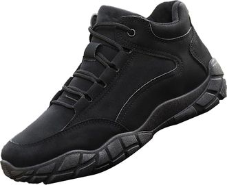 Generic Mens High Top Trainer, Walking Trainers Men Faux Suede Wide Fit Casual Sneakers with Non Slip Sole Comfortable Outdoor Sport Sneakers Waterproof Trekk