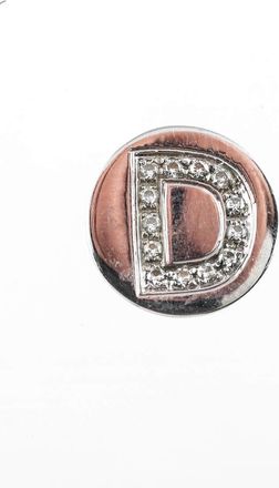 Spallanzani Sterling Silver Diamond Initial D Letter Magnetic Round Charm