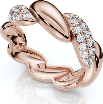 Pompeii3 Womens Stackable Diamond Rope Anniversary Ring 14k Gold or Platinum Lab Grown